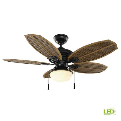 Hampton Bay Palm Beach III 48 in. LED Indoor/Outdoor Natural Iron Ceiling Fan