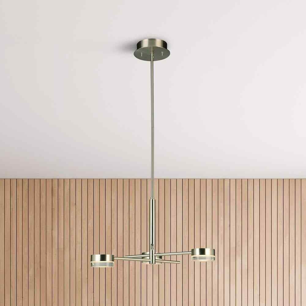 Eglo Transton 3-Light Brushed Nickel Integrated LED Chandelier