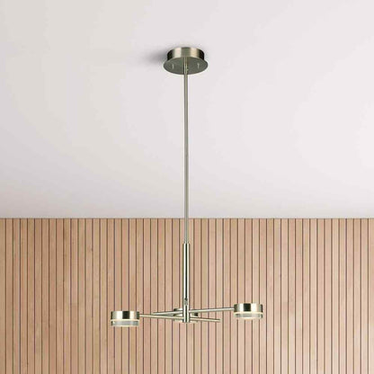 Eglo Transton 3-Light Brushed Nickel Integrated LED Chandelier