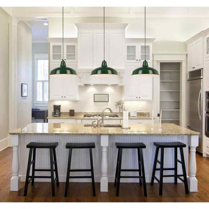 Hampton Bay 1-Light Hunter Green Warehouse Pendant with Metal Shade AF-1032R/GRN