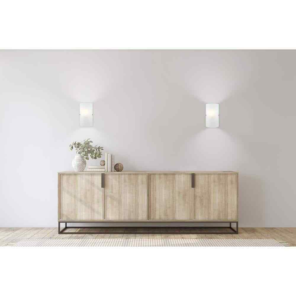 Eglo Troy 3 3 in. W x 11.8 in. H 1-Light Matte Nickel Wall Sconce w/ Glass Shade