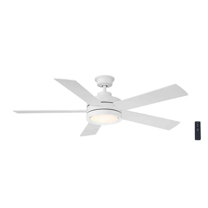 Home Decorators Baxtan 56 in. LED Indoor Matte White Ceiling Fan w/ Light/Remote