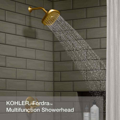 KOHLER Fordra Wall Mount Fixed Shower Head in Vibrant Brushed Moderne Brass
