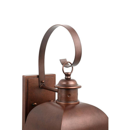 Hampton Bay Warwick 28" Aged Copper Finish Hardwired Wall Lantern Seeded Glass