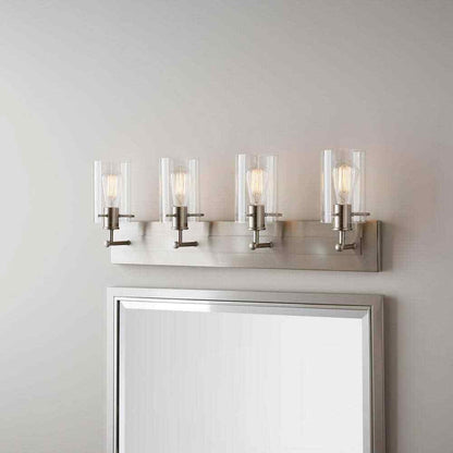 Hampton Bay Regan 29.13 in. 4-Light Brushed Nickel Bathroom Vanity Light