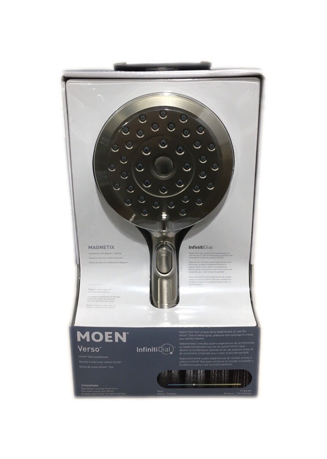 MOEN Verso Magnetix 8-Spray Patterns 5 in. Handheld Shower Head Brushed Nickel