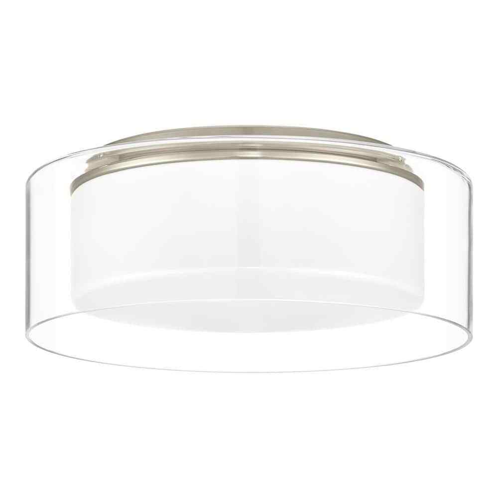 Denning 13 in. Brushed Nickel Smart Voice Controlled RGB LED Flush Mount