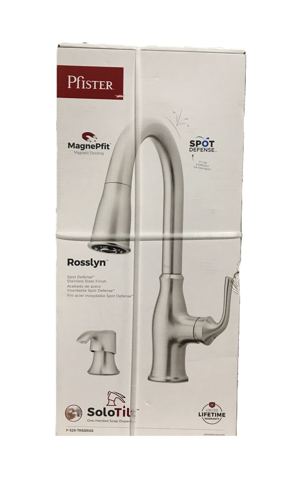 Pfister Rosslyn Single Handle Pull Down Sprayer Kitchen Faucet Stainless Steel