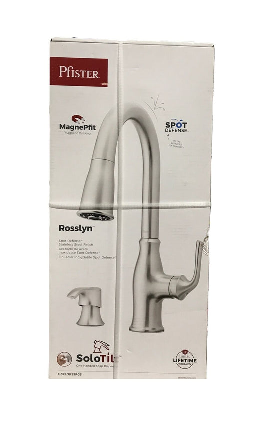 Pfister Rosslyn Single Handle Pull Down Sprayer Kitchen Faucet Stainless Steel