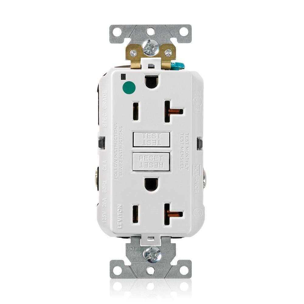 Leviton 20 Amp Self-Test SmartLockPro Hospital Grade Duplex GFCI Outlet