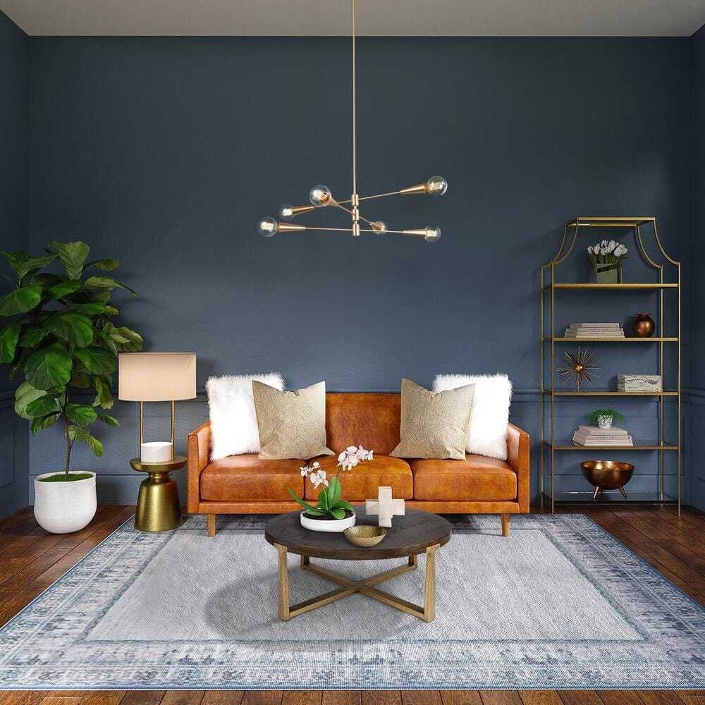 Uolfin Modern Sputnik Dule 6-Light Brass Gold Linear Chandelier