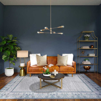 Uolfin Modern Sputnik Dule 6-Light Brass Gold Linear Chandelier