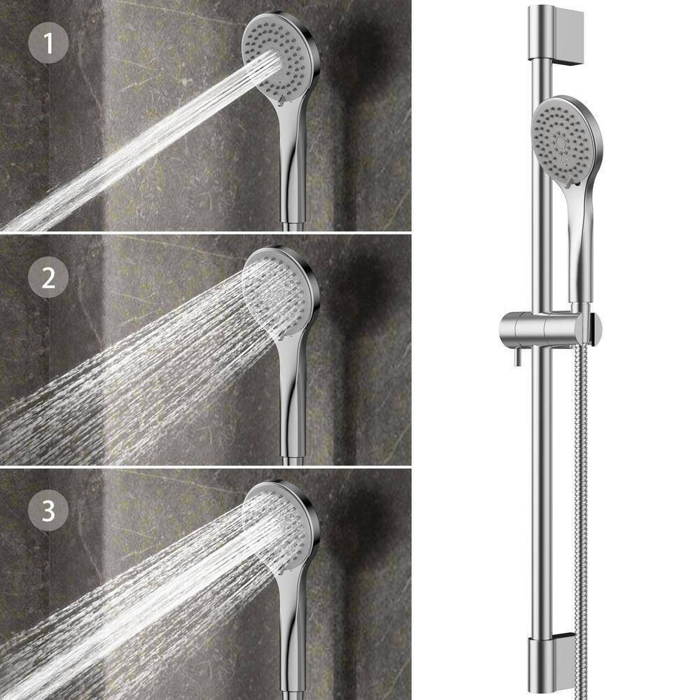 HOMLUX 4-Spray Patterns w/ 2.5 GPM 8 in. Wall Mount Dual Shower Head in Chrome