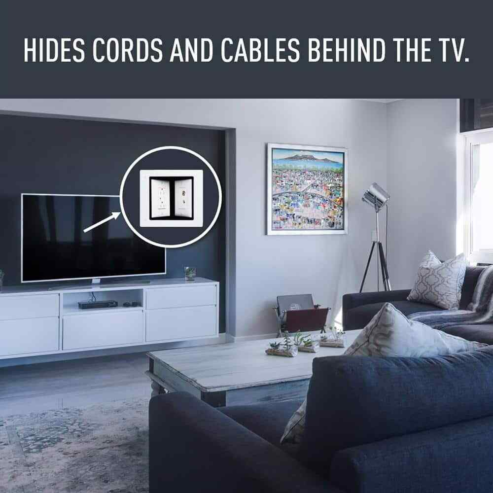 Legrand Pass + Seymour 2 Gang Recessed Steel Commercial TV Media Box, White