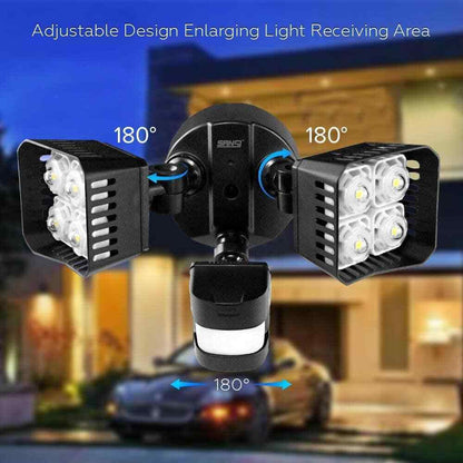 SANSI 30-Watt 3400 Lumens Black Motion Activated Outdoor LED 5000K Flood Light