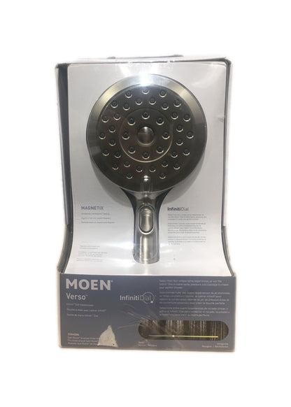 MOEN Verso 8 Sprays 2.5 GPM 5 in. Wall Mount Handheld Shower Head Brushed Nickel