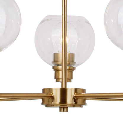 Hampton Bay Florabelle 3-Light Chandelier Antique Gold Clear Globe Glass Shades