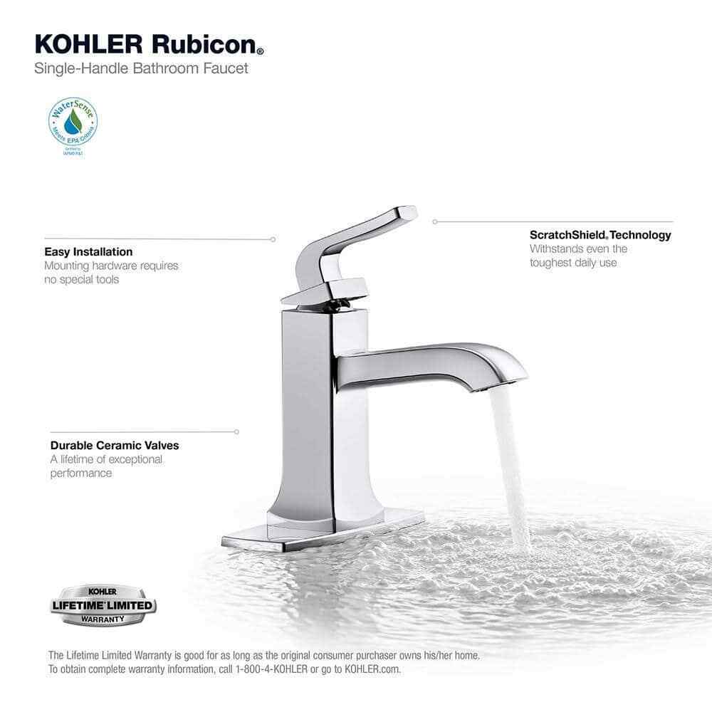 KOHLER Rubicon Single Hole Single-Handle Bathroom Faucet in Polished Chrome