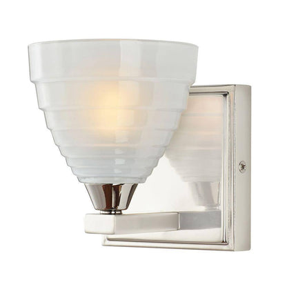 Home Decorators Collection Bovoni 1-Light Polished Nickel Wall Mounted Light