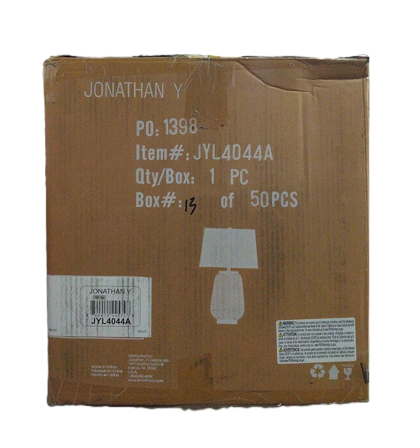 JONATHAN Y Chakrii 25 in. Light Brown Rustic Bohemian Iron/Rattan LED Table Lamp