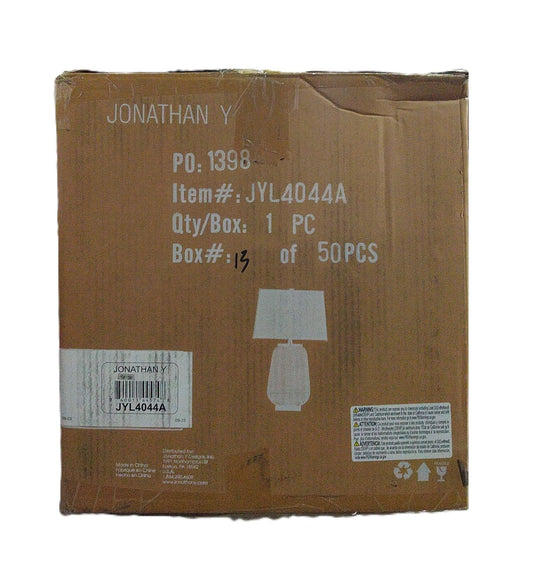 JONATHAN Y Chakrii 25 in. Light Brown Rustic Bohemian Iron/Rattan LED Table Lamp