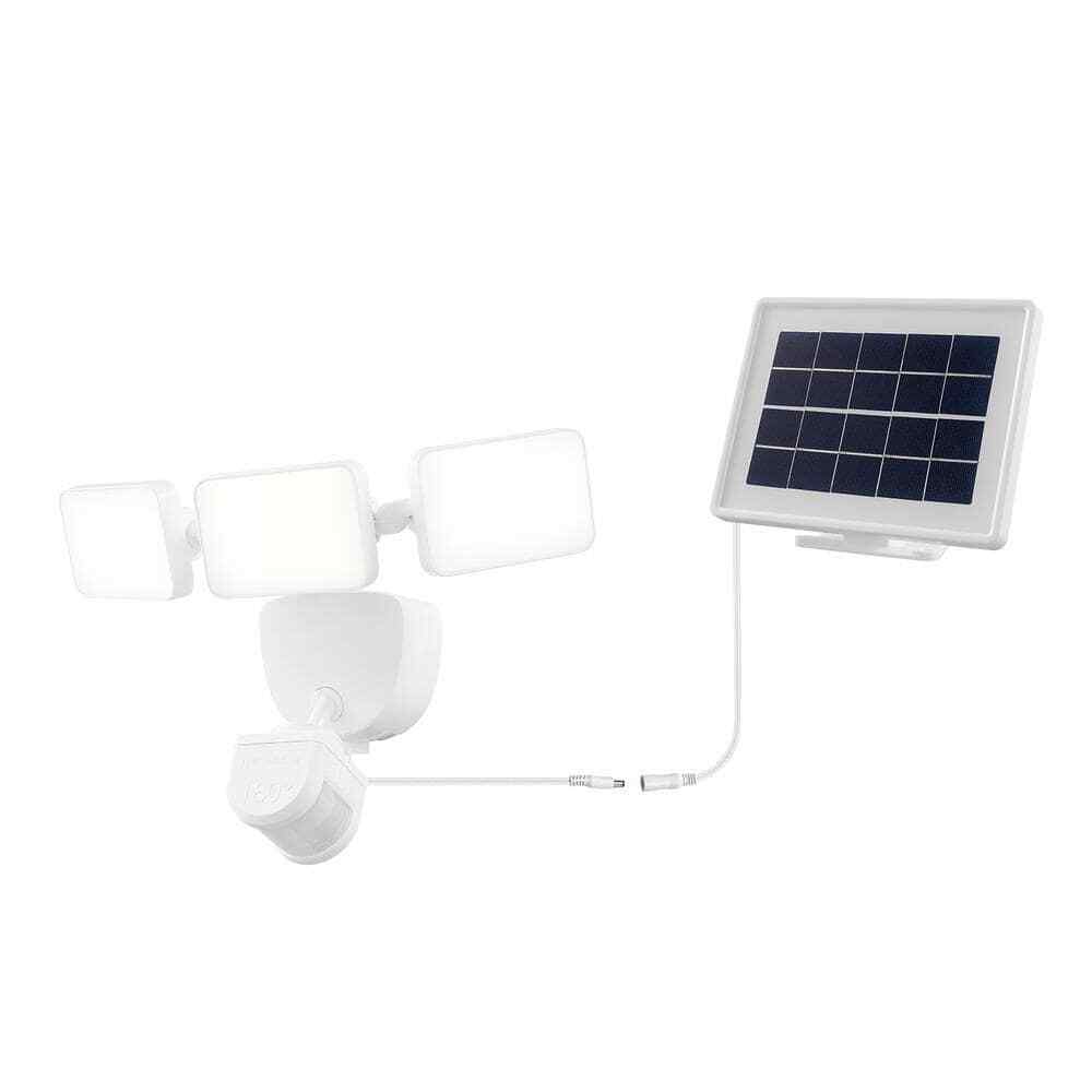 Defiant 180-Degree White Motion Activated Solar LED Security Flood Light