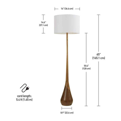 Novogratz x Globe Electric Harrington 65 in. Faux Wood Floor Lamp