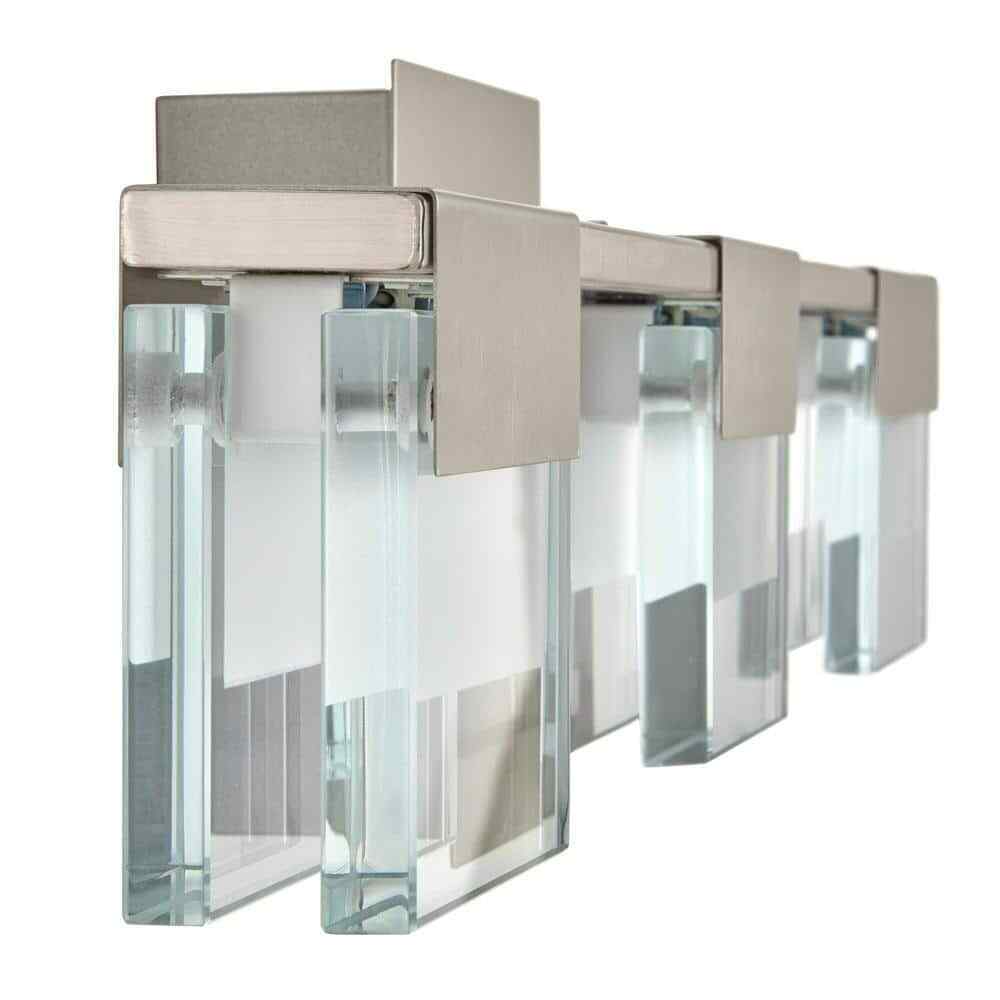 Home Decorators Collection 3-Light Brushed Nickel Integrated LED Light Bar