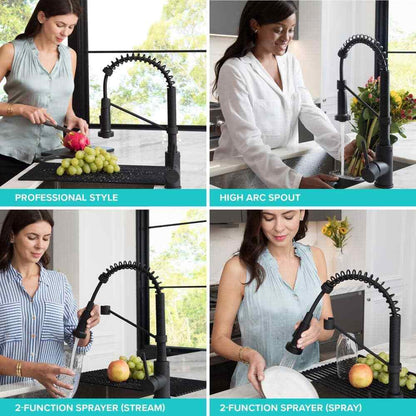 KRAUS Spot Free 18-Inch Kitchen Faucet w/ Dual Function Pull-Down Sprayhead