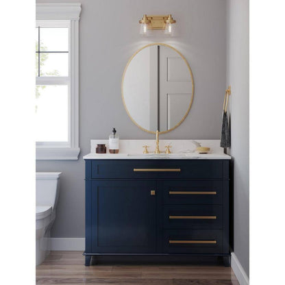 Progress Lighting Hinton 15.5 in. 2-Light Seeded Glass Farmhouse Vanity Light