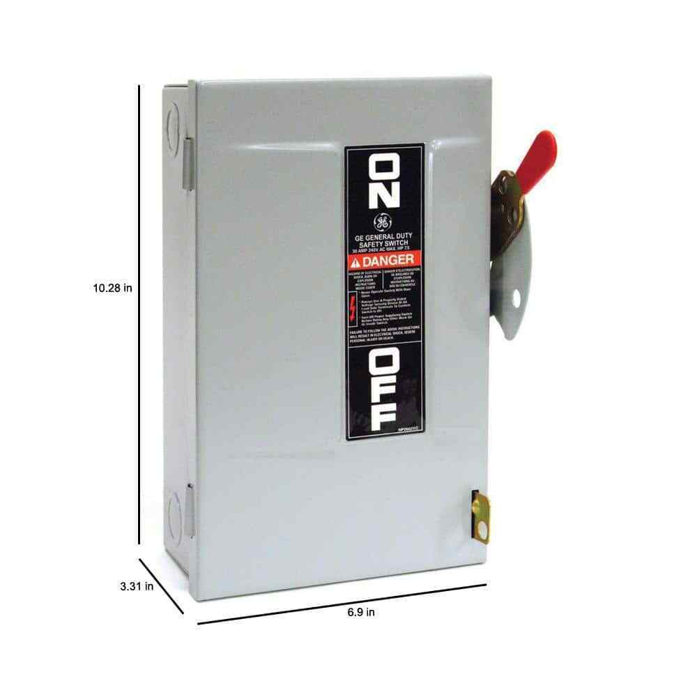 GE TGN3321CP General Duty Safety Switch, 30 Amp, 240V, 3 Pole - NEMA 1 Enclosure