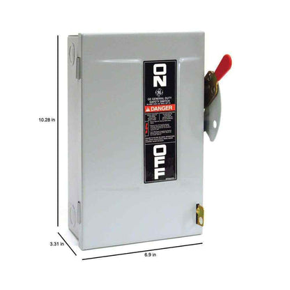 GE TGN3321CP General Duty Safety Switch, 30 Amp, 240V, 3 Pole - NEMA 1 Enclosure