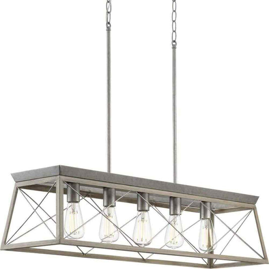Progress Lighting Briarwood 5-Light Bleached Oak Farmhouse Chandelier Light