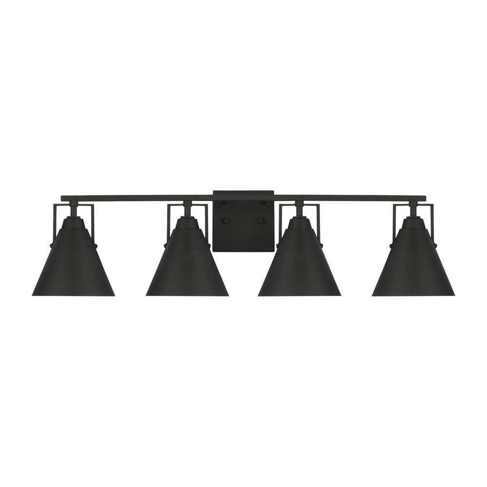 Home Decorators Insdale 4-Light Matte Black Modern Industrial Vanity Light