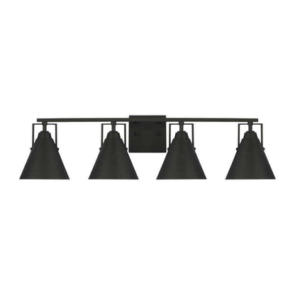 Home Decorators Insdale 4-Light Matte Black Modern Industrial Vanity Light