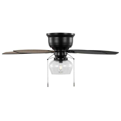 Hampton Bay Stoneridge 52 in. Indoor/Outdoor LED Matte Black Hugger Ceiling Fan
