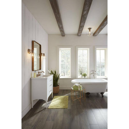 Progress Lighting Hansford Vintage Brass Clear Glass Farmhouse Flush Mount Light