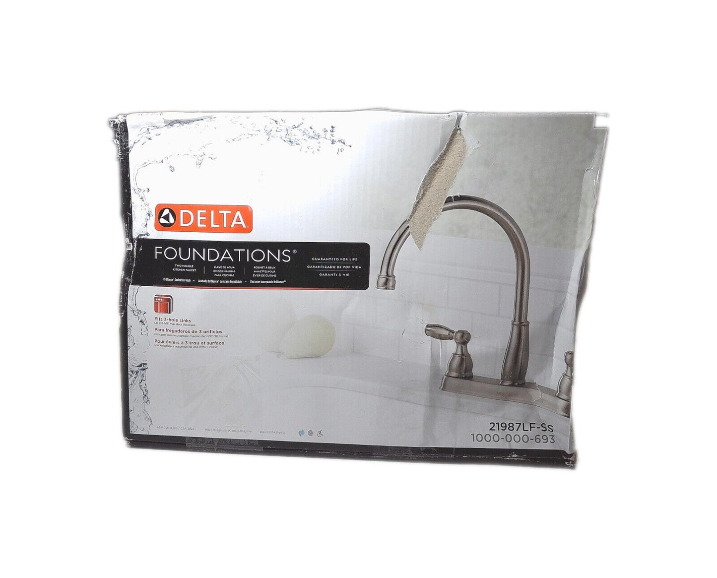 Delta Foundations 2-Handle Standard Kitchen Faucet in Stainless 21987LF-SS