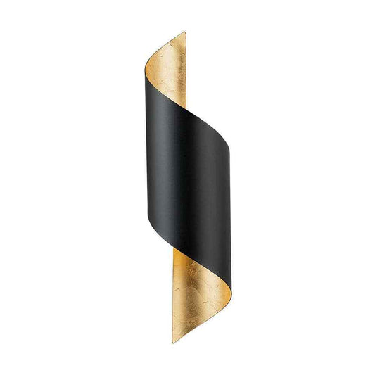 Eglo Jabaloyas 7.28 in. W x 24.80 in. H 1-Light Black/Gold Metal Wall Sconce