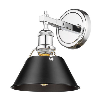 Golden Lighting Orwell 1-Light Chrome with Black Shade Bath Vanity