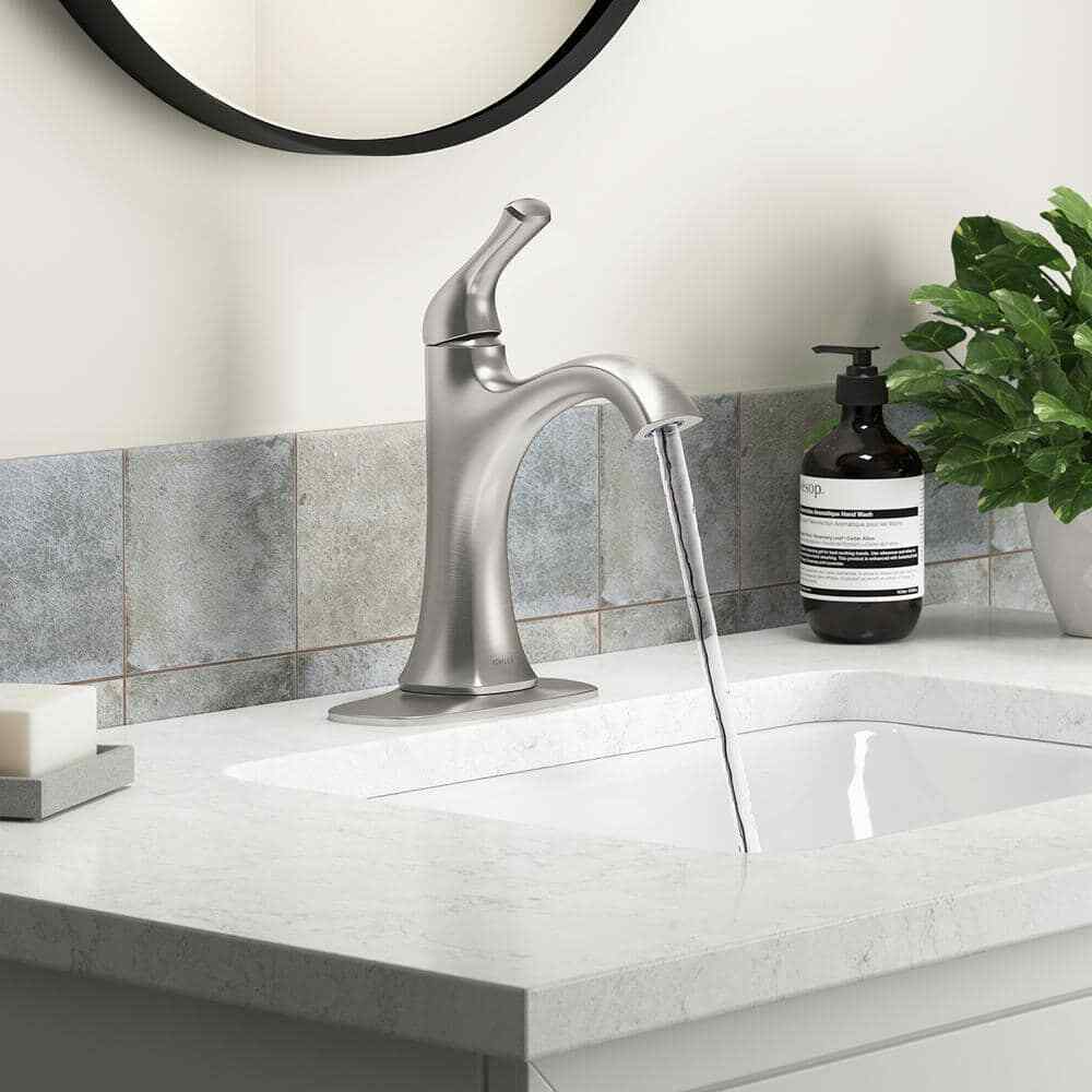 KOHLER Sundae Single Handle Single Hole Bathroom Faucet , Vibrant Brushed Nickel
