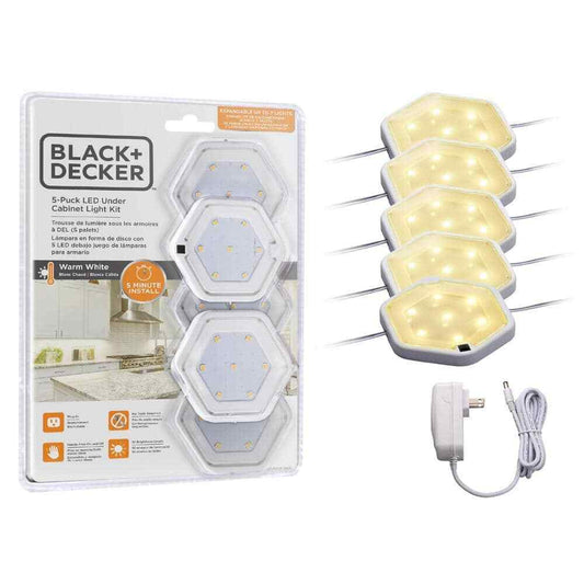 BLACK+DECKER LED Warm White Puck Light Kit 5-Pack LEDUC-PUCK-5WK