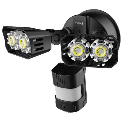 SANSI 1800 Lumens Black Motion Sensor Outdoor LED 5000K Dusk to Dawn Flood Light
