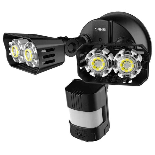 SANSI 1800 Lumens Black Motion Sensor Outdoor LED 5000K Dusk to Dawn Flood Light