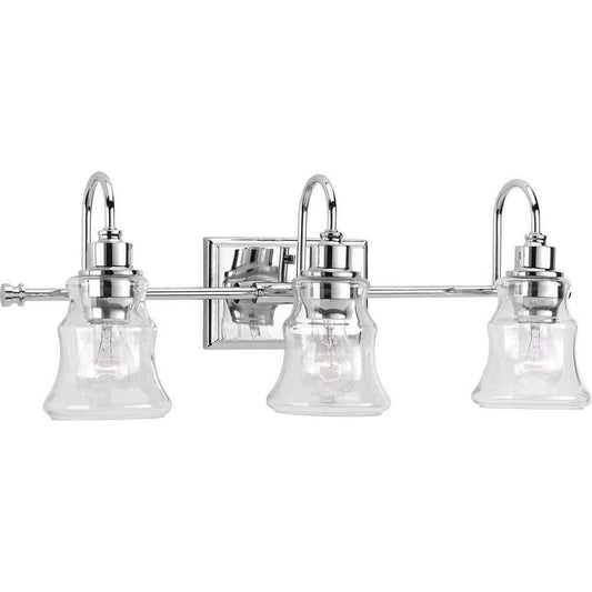 Progress Lighting Litchfield 3-Light Polished Chrome Coastal Bath Vanity