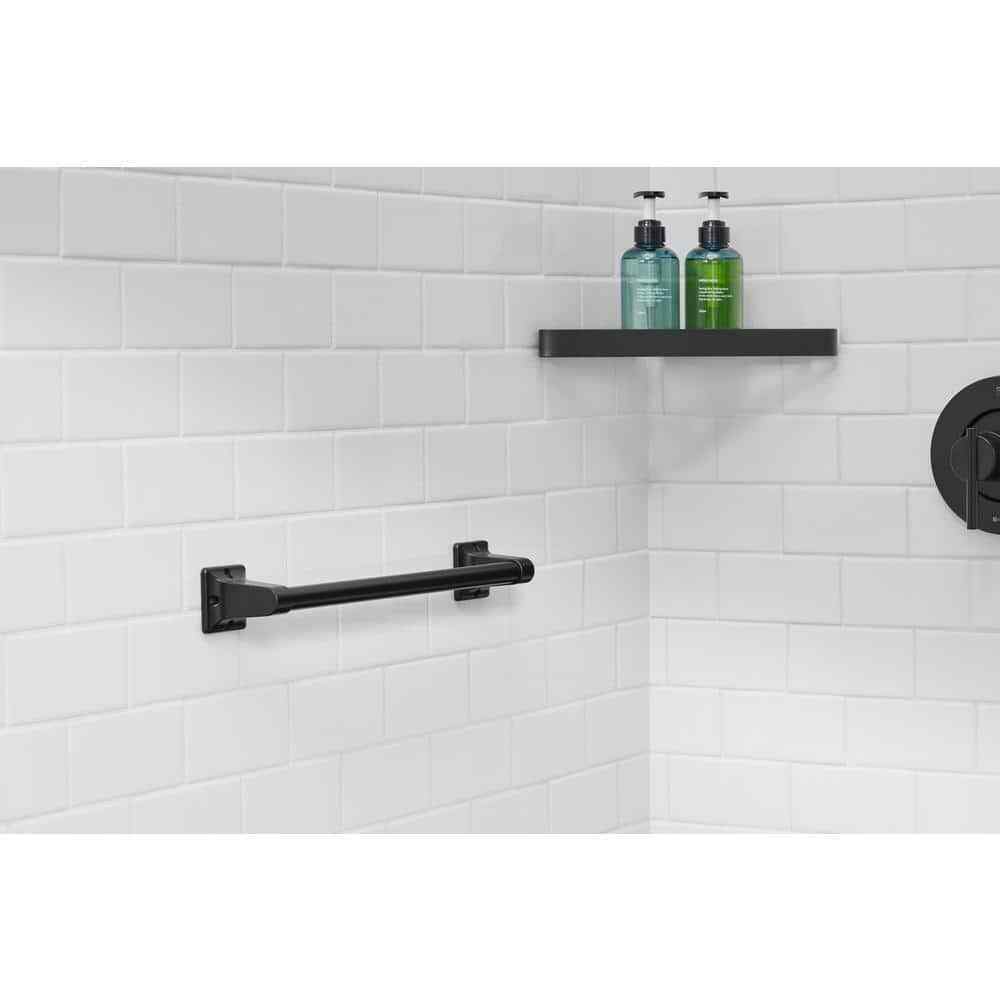 Glacier Bay 16 in. x 7/8 in. Exposed Screw Assist Bar in Matte Black