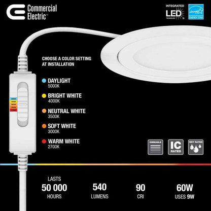 Commercial Electric Slim Directional 4 in. Canless Recessed LED Kit