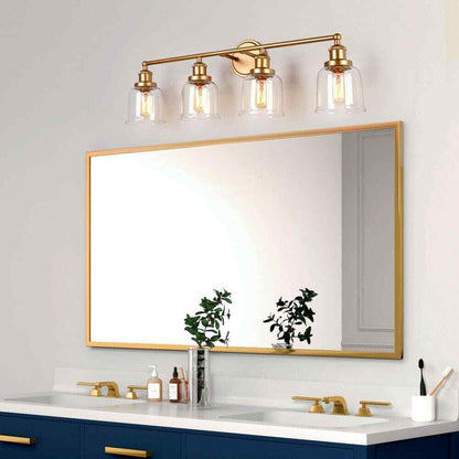 Uolfin Modern Gold Bathroom Wall Lights 29 in. 4-Light Bell Wall Sconce Lighting