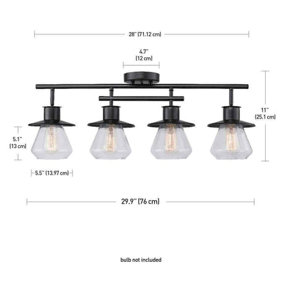 Globe Electric Nate 2 ft. 4-Light Dark Bronze Track Lighting Kit w/ Glass Shades