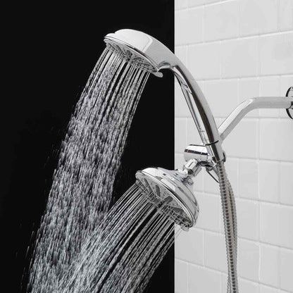 Glacier Bay 6-Spray 5 in. Dual Wall Mount Handheld Shower Head 1.8 GPM in Chrome